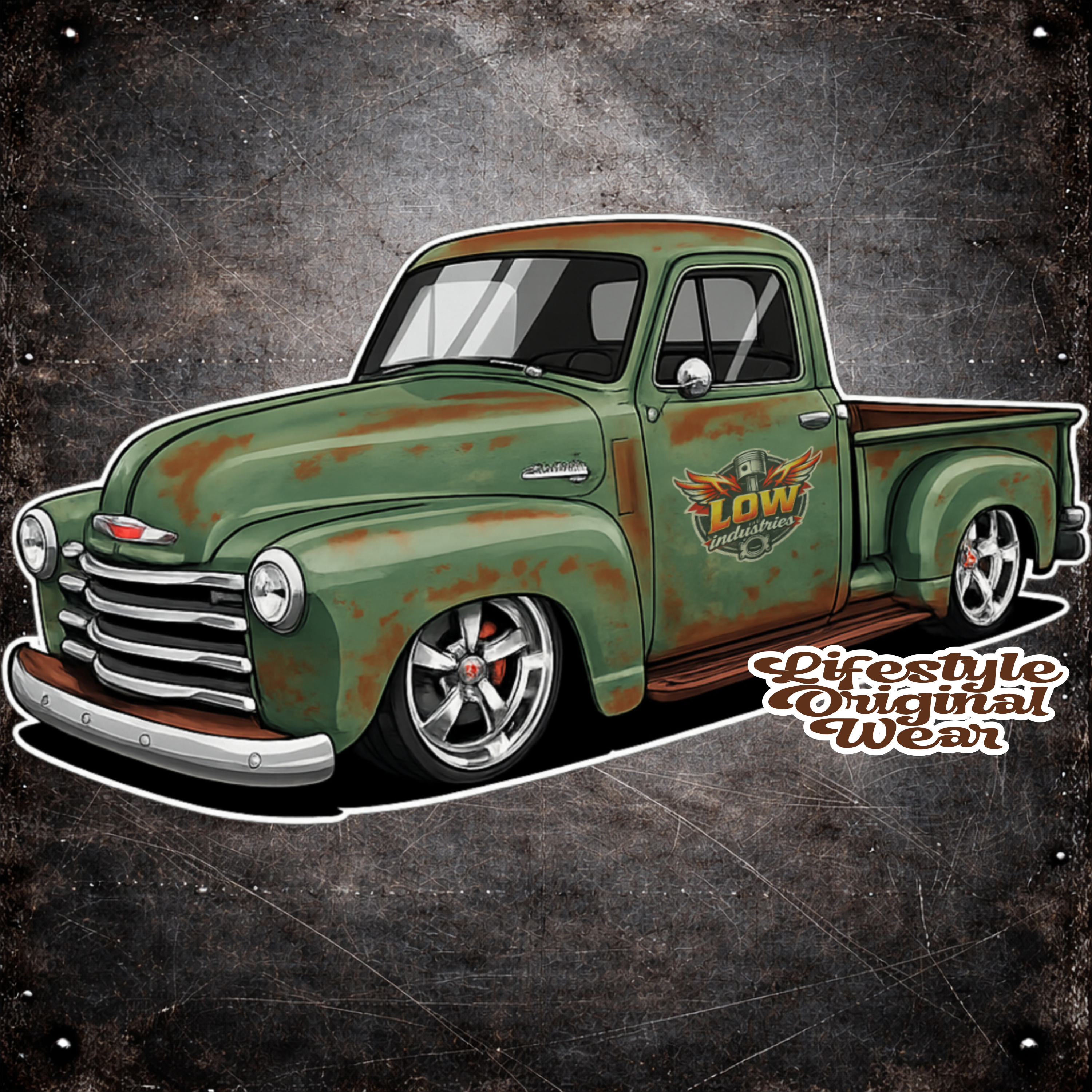 GREEN PATINA SUPER UV STICKER 4" WIDE