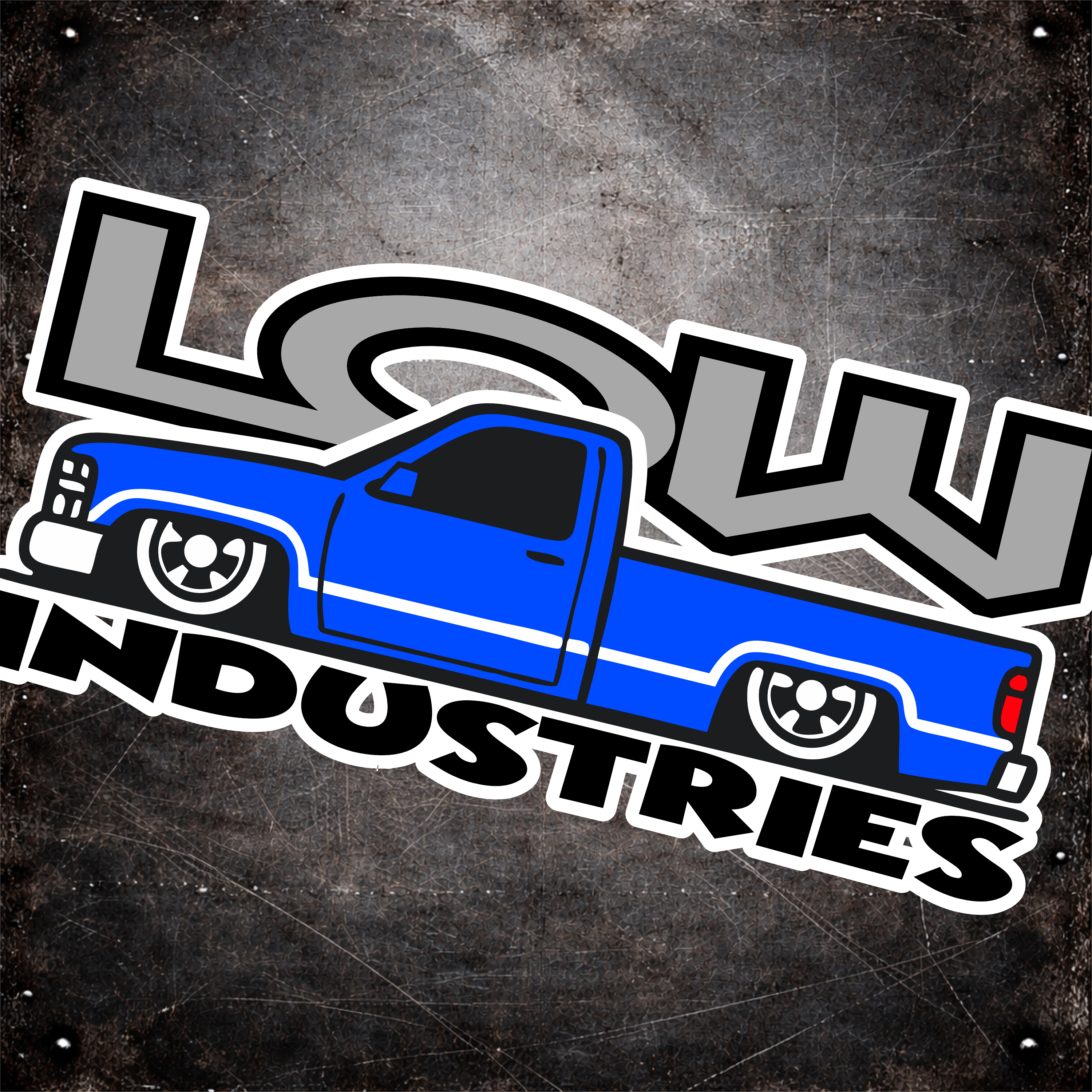 LOW ICON BLUE SUPER UV STICKER 4" WIDE
